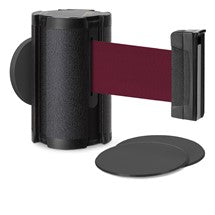 Wrinkle Black Glass/Surface Mount Retractable Belt - Burgundy 10 ft