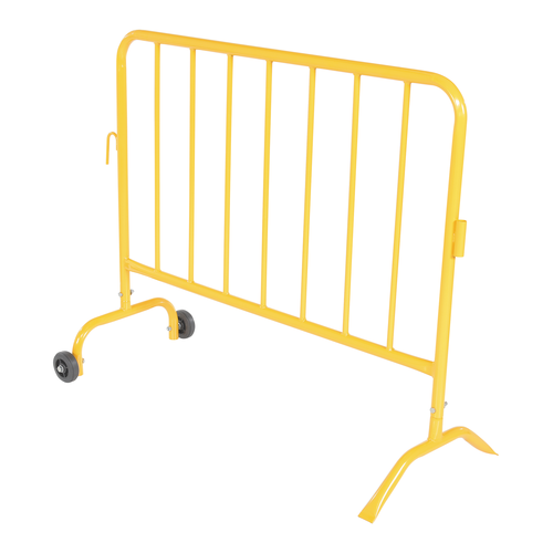 Steel Crowd Control Interlocking Barrier with Wheeled Curved Feet – 47-1/2 In