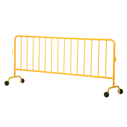 Steel Crowd Control Interlocking Barrier with Wheeled Feet 101-3/16 In.