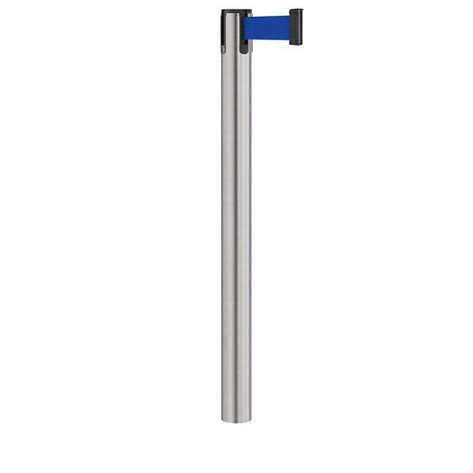 Satin Stainless Steel Contempo Modern Retractable Belt Stanchion-No Base