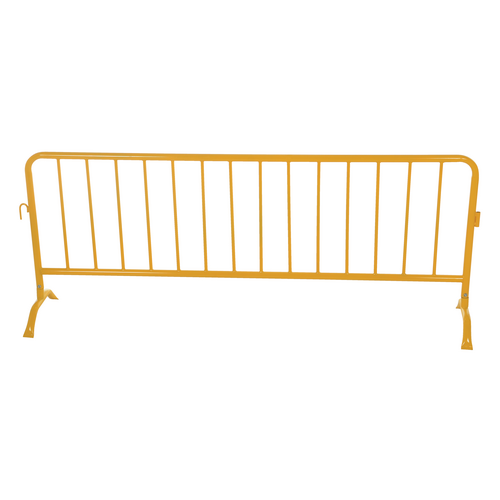 Steel Heavy Duty Crowd Control Interlocking Barrier with Curved Feet 101-3/4 In.