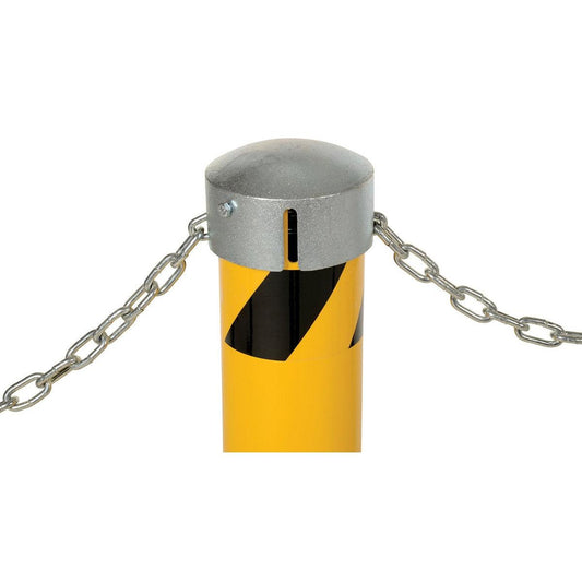 Steel Pipe Bollard with Removable Bolt-On Steel Cap and Slots