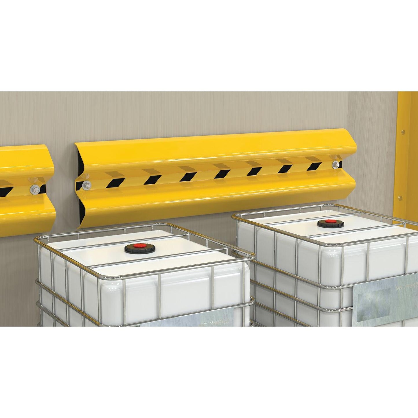 Wall-Mountable Steel Guard Rails – Yellow Powder-Coated