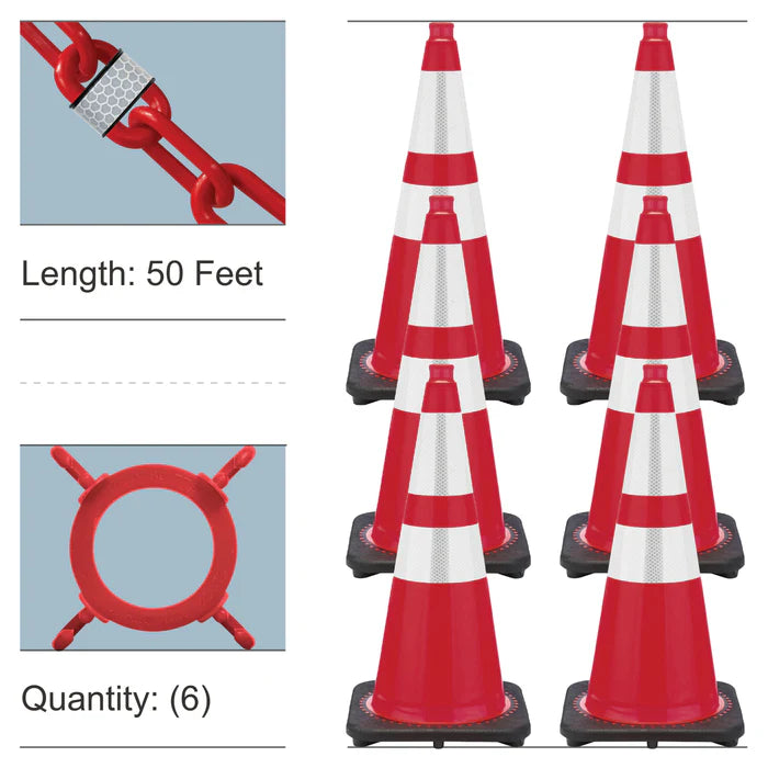Reflective Traffic Cones & Chain Kit