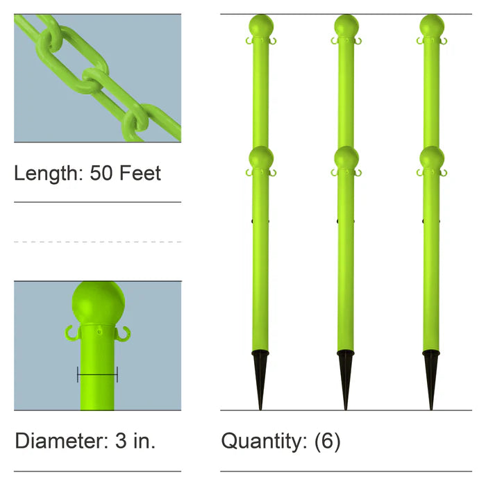 Ground Pole Kits with Plastic Chain