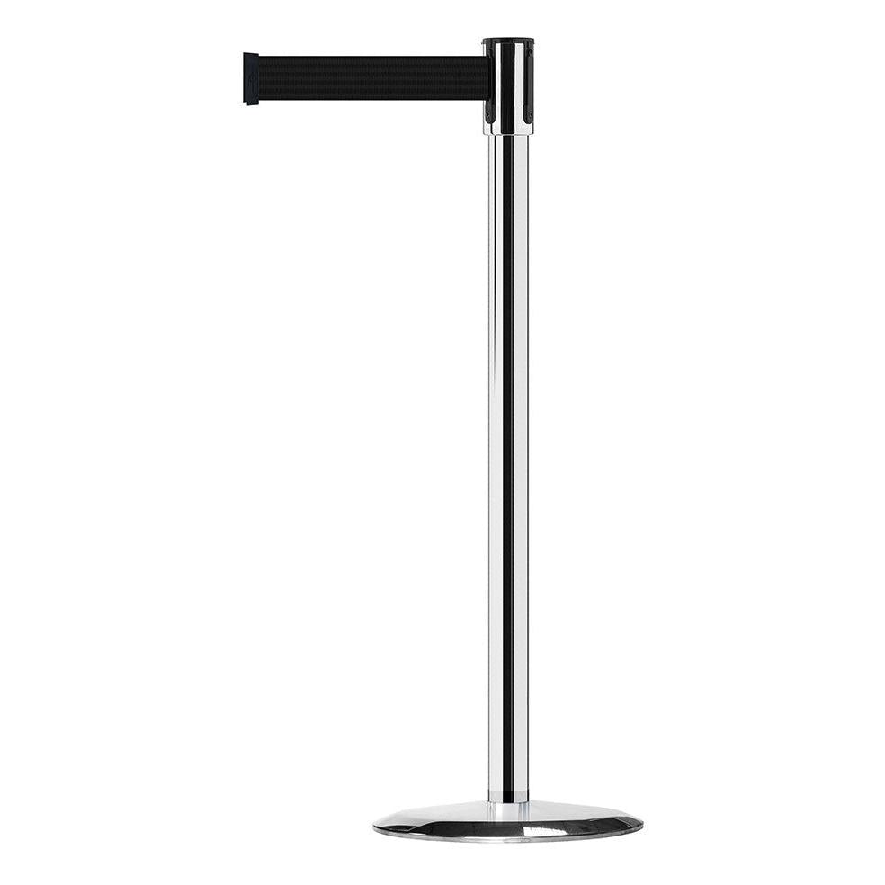 Indoor Personnel Guidance Barriers - Steel Posts w/ Base & Belt