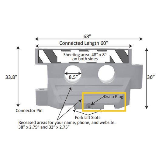 Drain Plug for Water Filled Barricade System