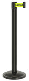 Gloss Black Finish Do Not Enter-Temporarily Closed Belt 12.5" Rounded Modern Contempo Retractable Belt Stanchion