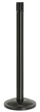 Gloss Black Finish No Belt 12.5" Rounded Modern Contempo Retractable Belt Stanchion