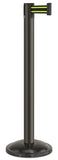 Statuary Bronze Finish Black/Yellow Belt 12.5" Rounded Modern Contempo Retractable Belt Stanchion