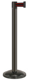 Statuary Bronze Finish Black/Red Belt 12.5" Rounded Modern Contempo Retractable Belt Stanchion