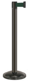 Statuary Bronze Finish Forest Green Belt 12.5" Rounded Modern Contempo Retractable Belt Stanchion