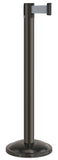 Statuary Bronze Finish Gray Belt 12.5" Rounded Modern Contempo Retractable Belt Stanchion