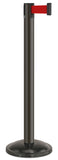 Statuary Bronze Finish Red Belt 12.5" Rounded Modern Contempo Retractable Belt Stanchion