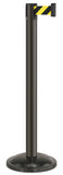 Statuary Bronze Finish Safety Stripe Belt 12.5" Rounded Modern Contempo Retractable Belt Stanchion
