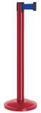 Torch Red Finish Blue Belt 12.5" Rounded Modern Contempo Retractable Belt Stanchion