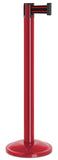 Torch Red Finish Black/Red Belt 12.5" Rounded Modern Contempo Retractable Belt Stanchion