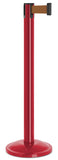 Torch Red Finish Bronze Belt 12.5" Rounded Modern Contempo Retractable Belt Stanchion