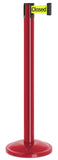 Torch Red Finish Do Not Enter-Temporarily Closed Belt 12.5" Rounded Modern Contempo Retractable Belt Stanchion