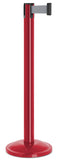 Torch Red Finish Gray Belt 12.5" Rounded Modern Contempo Retractable Belt Stanchion