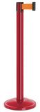 Torch Red Finish Orange Belt 12.5" Rounded Modern Contempo Retractable Belt Stanchion