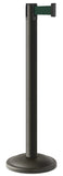 Wrinkle Black Finish Forest Green Belt 12.5" Rounded Modern Contempo Retractable Belt Stanchion