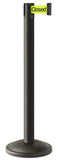 Wrinkle Black Finish Do Not Enter-Temporarily Closed Belt 12.5" Rounded Modern Contempo Retractable Belt Stanchion
