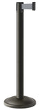 Wrinkle Black Finish Gray Belt 12.5" Rounded Modern Contempo Retractable Belt Stanchion