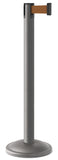 Wrinkle Charcoal Finish Bronze Belt 12.5" Rounded Modern Contempo Retractable Belt Stanchion