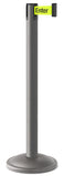 Wrinkle Charcoal Finish Caution-Please Do Not Enter Belt 12.5" Rounded Modern Contempo Retractable Belt Stanchion