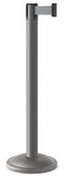 Wrinkle Charcoal Finish Gray Belt 12.5" Rounded Modern Contempo Retractable Belt Stanchion