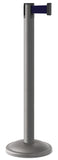 Wrinkle Charcoal Finish Navy Blue Belt 12.5" Rounded Modern Contempo Retractable Belt Stanchion