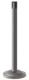 Wrinkle Charcoal Finish No Belt 12.5" Rounded Modern Contempo Retractable Belt Stanchion