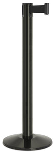 Gloss Black Finish Black Belt 14" Sloped Modern Contempo Retractable Belt Stanchion