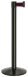 Gloss Black Finish Burgundy Belt 14" Sloped Modern Contempo Retractable Belt Stanchion