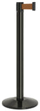 Gloss Black Finish Bronze Belt 14" Sloped Modern Contempo Retractable Belt Stanchion
