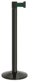 Gloss Black Finish Forest Green Belt 14" Sloped Modern Contempo Retractable Belt Stanchion