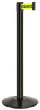 Gloss Black Finish Do Not Enter-Temporarily Closed Belt 14" Sloped Modern Contempo Retractable Belt Stanchion