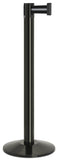 Gloss Black Finish Silver/Black Belt 14" Sloped Modern Contempo Retractable Belt Stanchion
