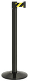 Gloss Black Finish Safety Stripe Belt 14" Sloped Modern Contempo Retractable Belt Stanchion