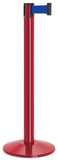 Torch Red Finish Blue Belt 14" Sloped Modern Contempo Retractable Belt Stanchion
