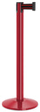 Torch Red Finish Black/Red Belt 14" Sloped Modern Contempo Retractable Belt Stanchion