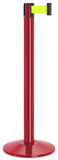 Torch Red Finish Fluorescent Yellow Belt 14" Sloped Modern Contempo Retractable Belt Stanchion