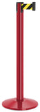 Torch Red Finish Safety Stripe Belt 14" Sloped Modern Contempo Retractable Belt Stanchion