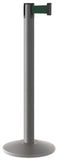 Wrinkle Charcoal Finish Forest Green Belt 14" Sloped Modern Contempo Retractable Belt Stanchion