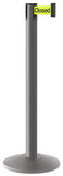 Wrinkle Charcoal Finish Do Not Enter-Temporarily Closed Belt 14" Sloped Modern Contempo Retractable Belt Stanchion