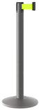 Wrinkle Charcoal Finish Fluorescent Yellow Belt 14" Sloped Modern Contempo Retractable Belt Stanchion