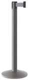 Wrinkle Charcoal Finish Gray Belt 14" Sloped Modern Contempo Retractable Belt Stanchion