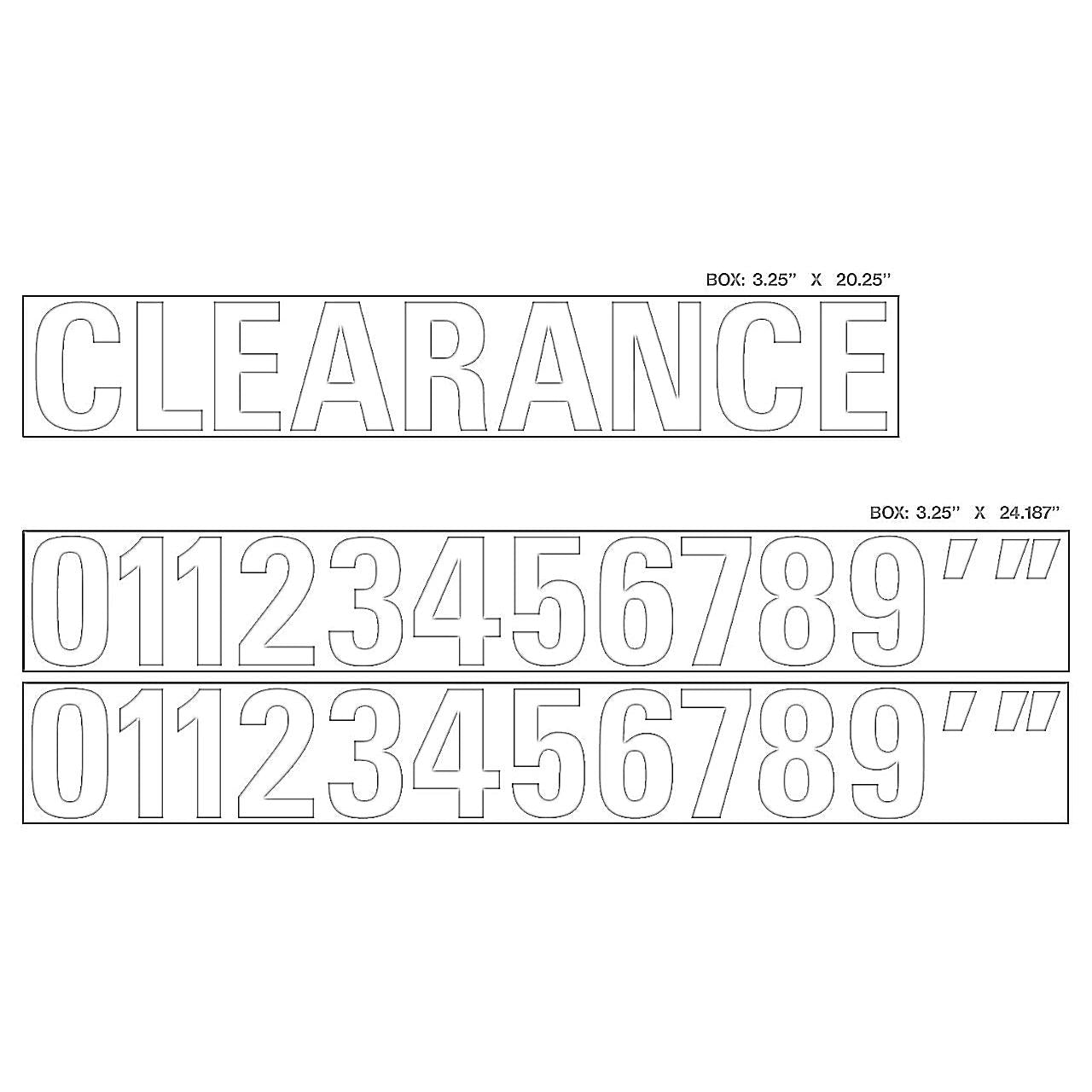 Clearance Bar Reflective Lettering