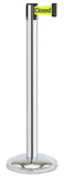 Polished Stainless Steel Finish Do Not Enter-Temporarily Closed Belt 12.5" Rounded Modern Contempo Retractable Belt Stanchion